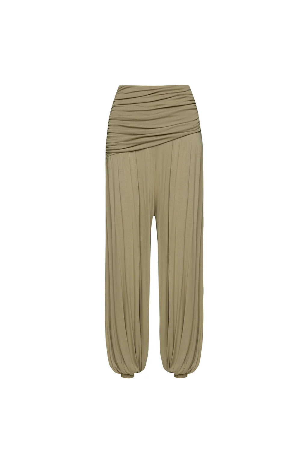 Pantalon Drapé Asymétrique Vert