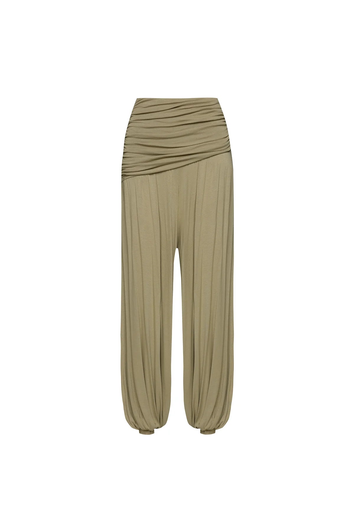 Pantalon Drapé Asymétrique Vert