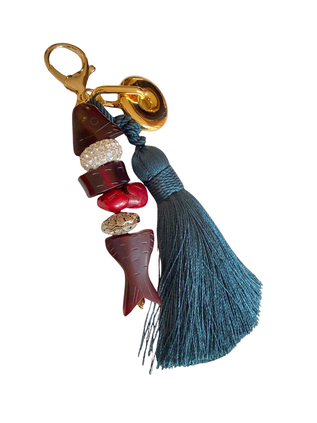 Porte-clés – Pompon & Charms Poisson