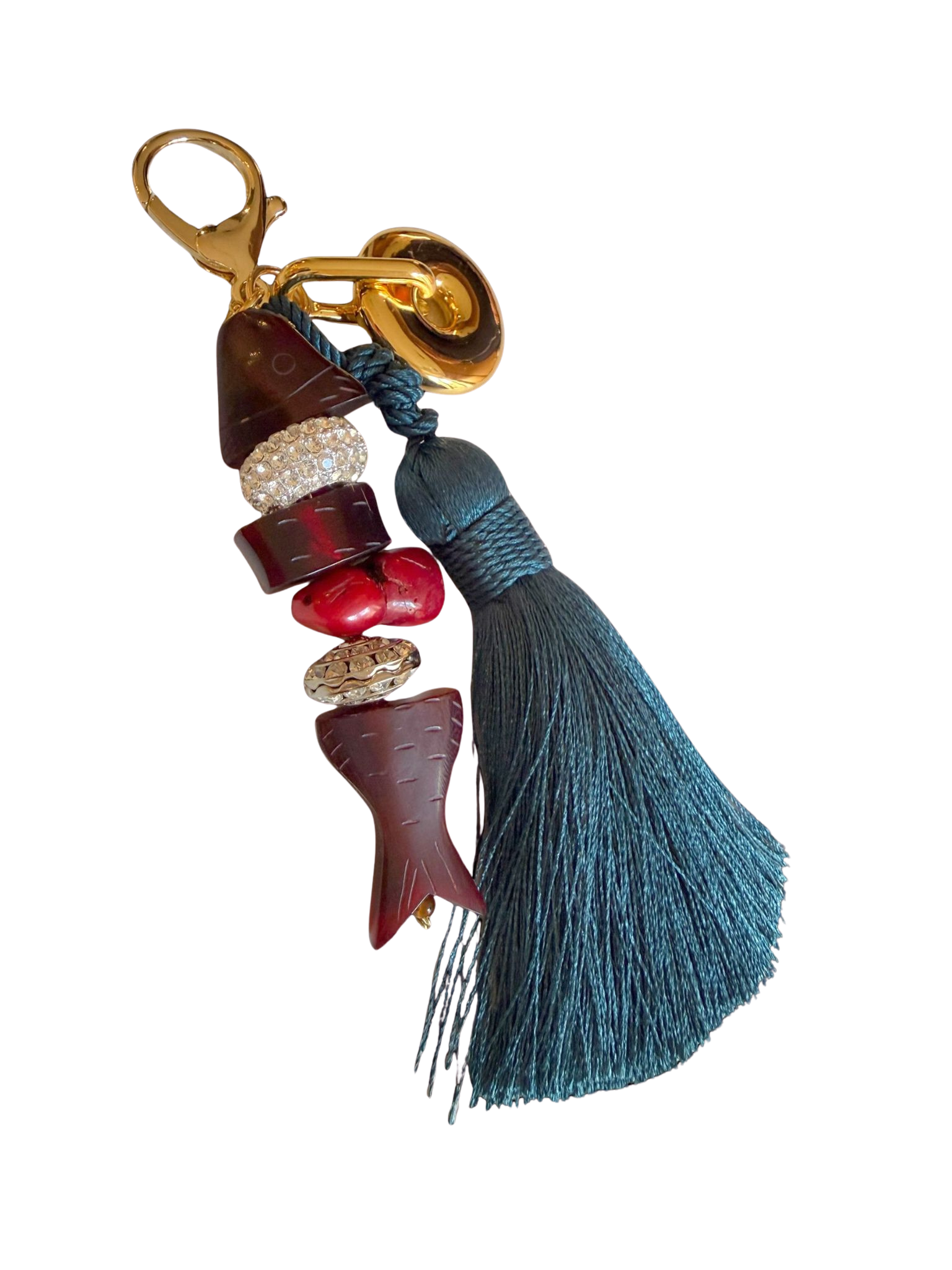 Porte-clés – Pompon & Charms Poisson