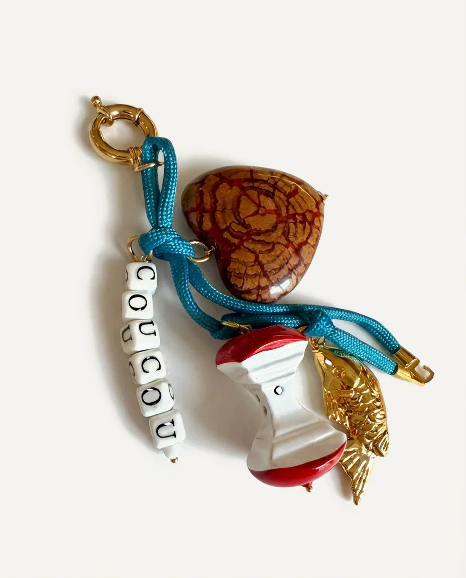 Porte-clés – Charms Cœur et Pomme
