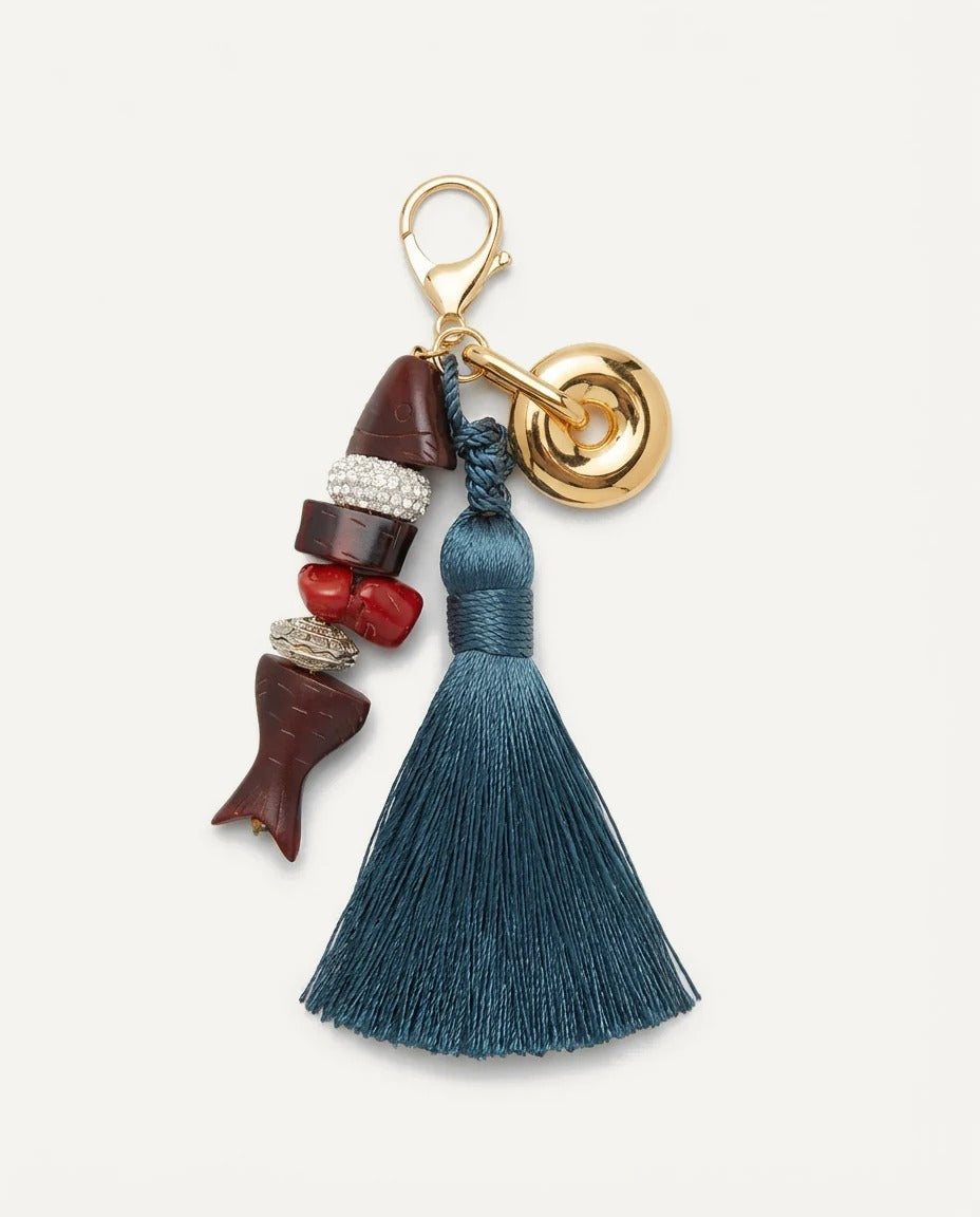Porte-clés – Pompon & Charms Poisson