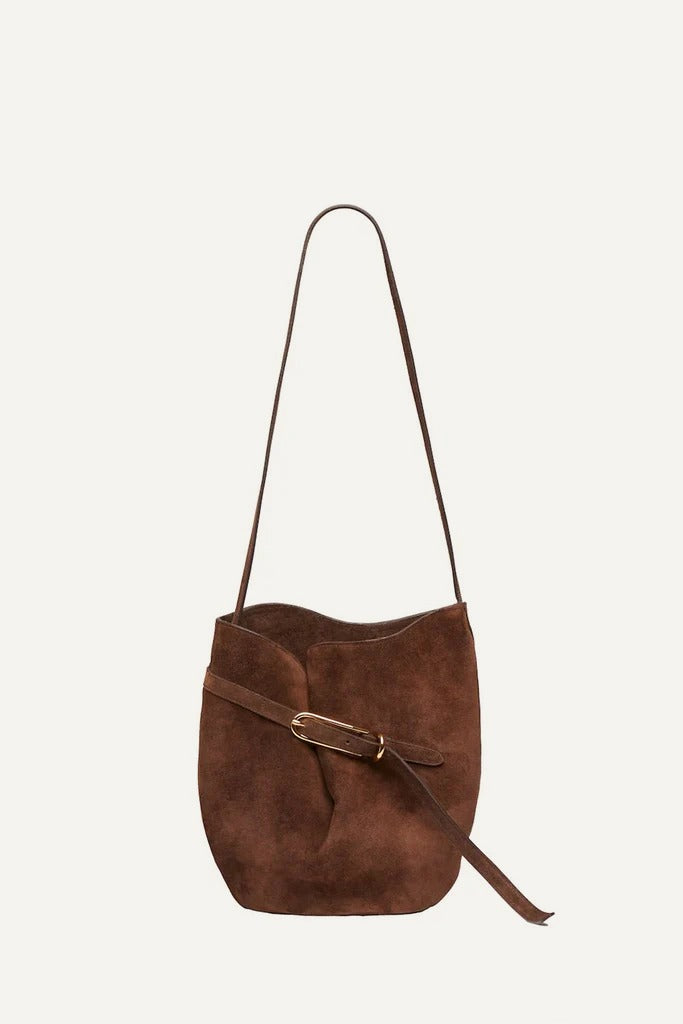 Sac Belted Bucket - Suede Dark Brown