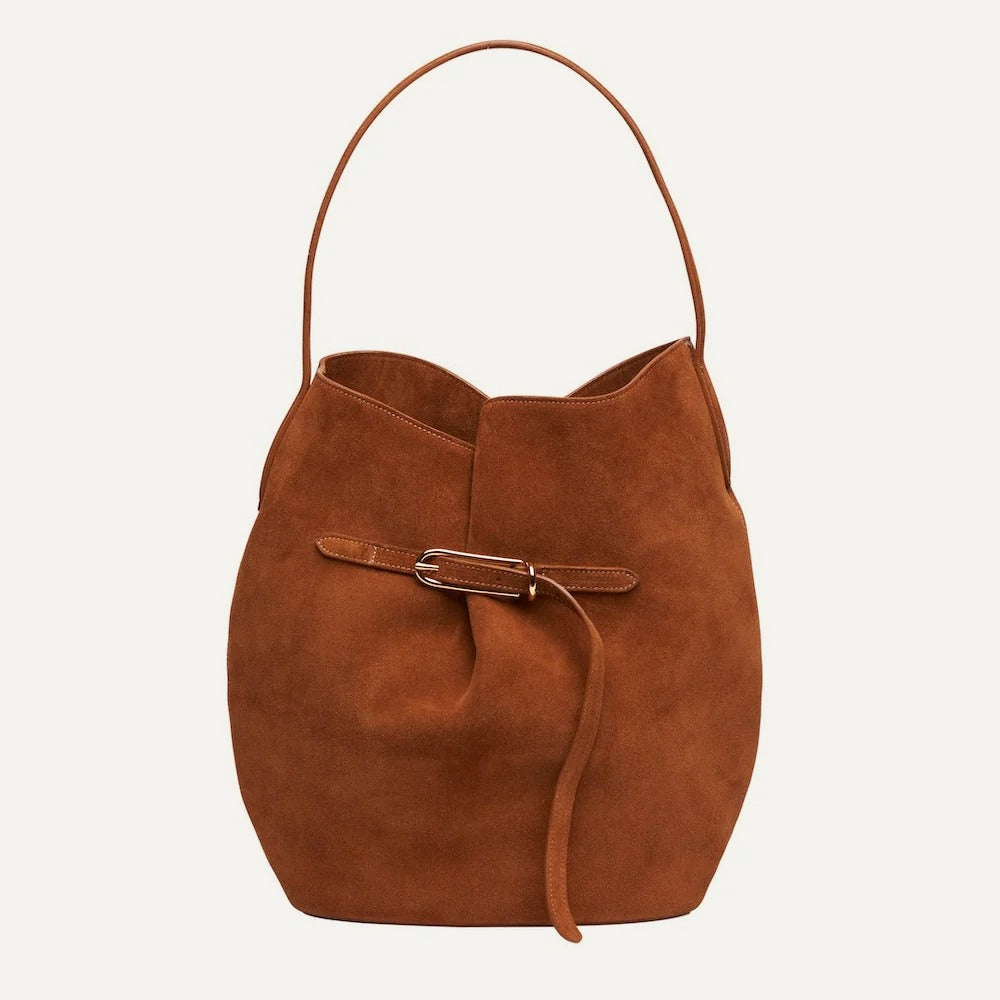 Sac Belted Bucket Large - Suede Saddle Brown