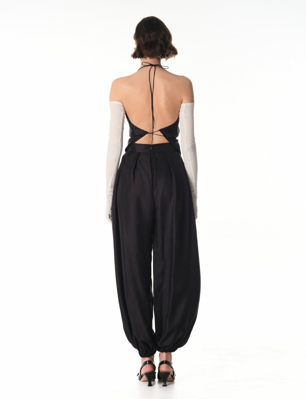 Thea Black Silk Top
