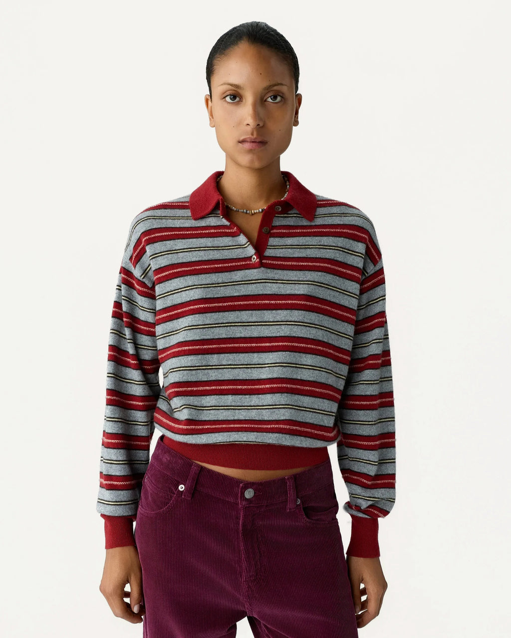 Polo Collegiate Stripe - Carmine Combo