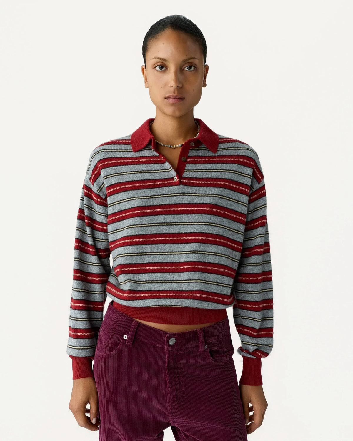 Polo Collegiate Stripe - Carmine Combo