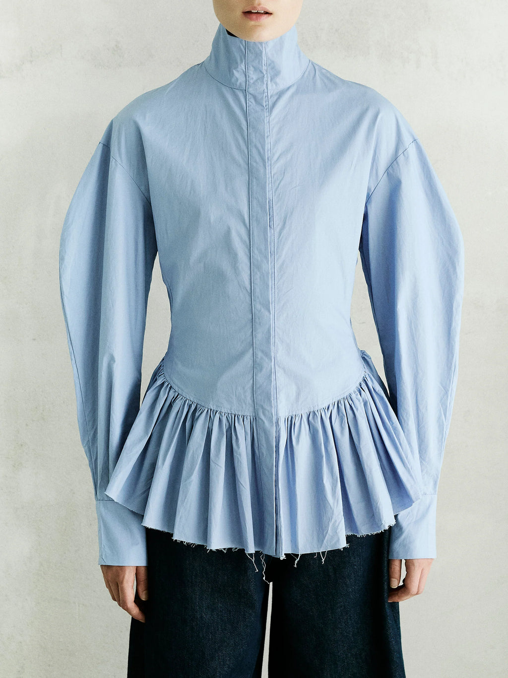 Camisa Elaine em Popelina de Algodão - Turquesa