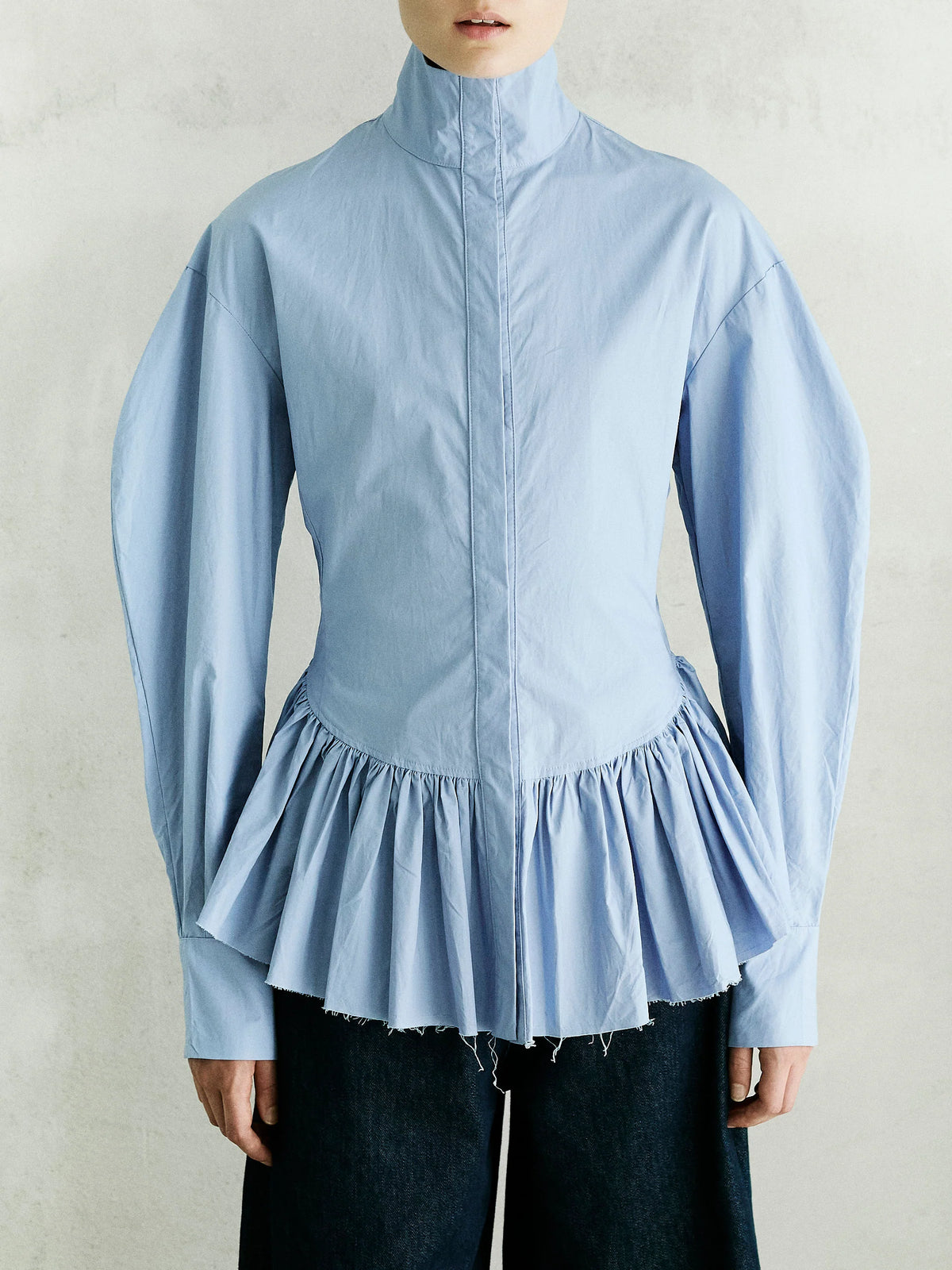 Chemise Elaine en Popeline de Coton - Turquoise
