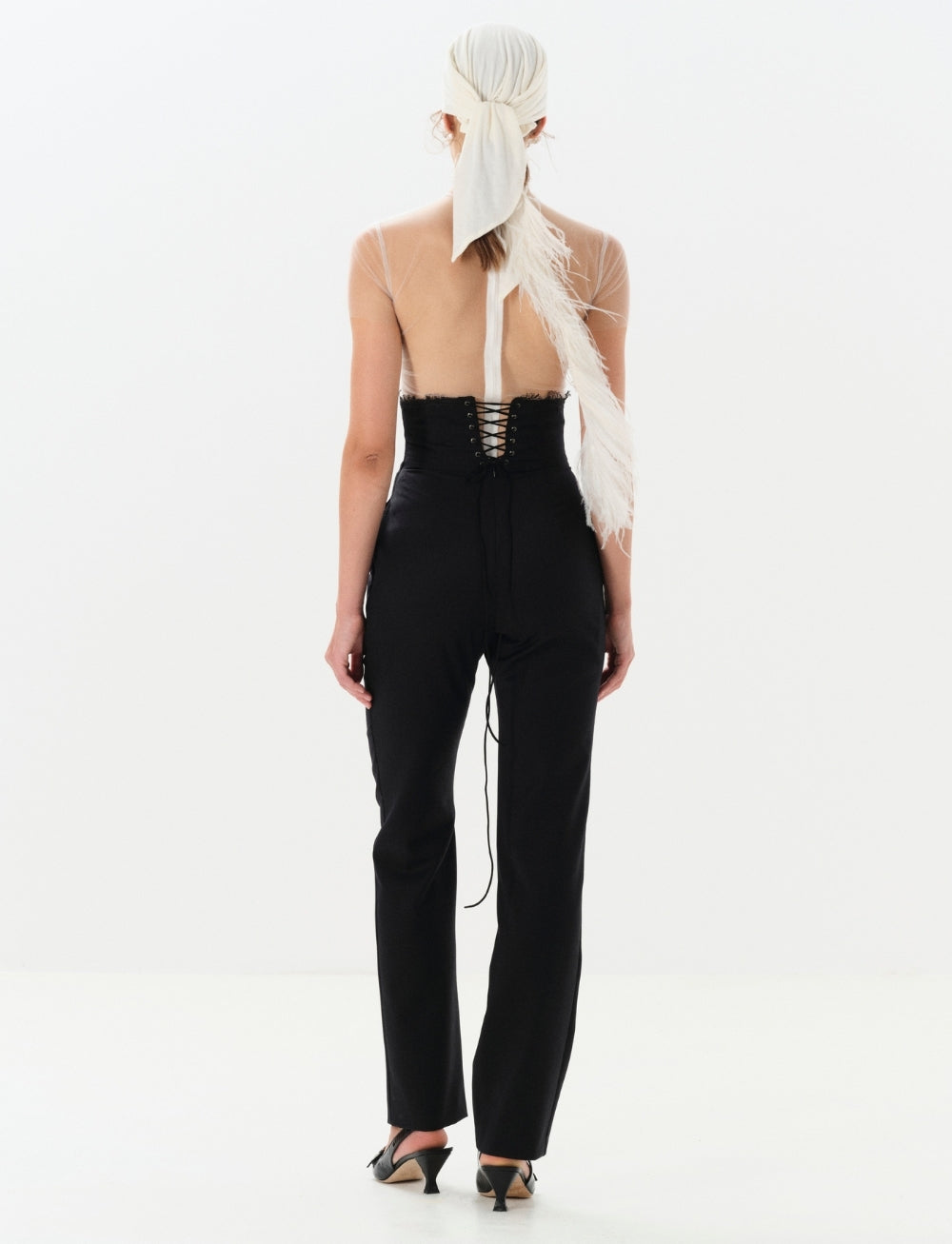 Foulard Sissy à plumes - Off White