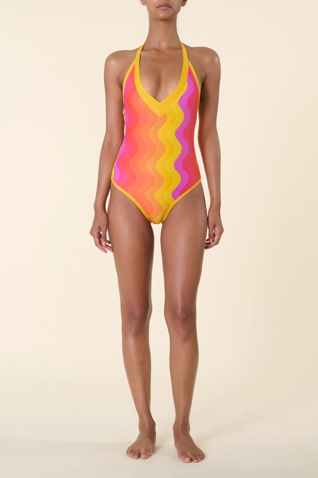 Grazia 1 Pièce Wave Pink