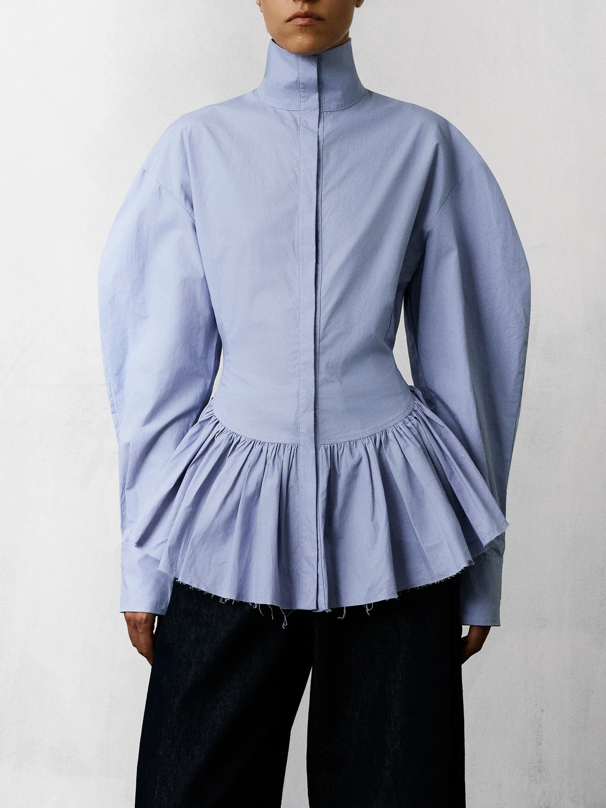 Chemise Elaine en Popeline de Coton - Turquoise