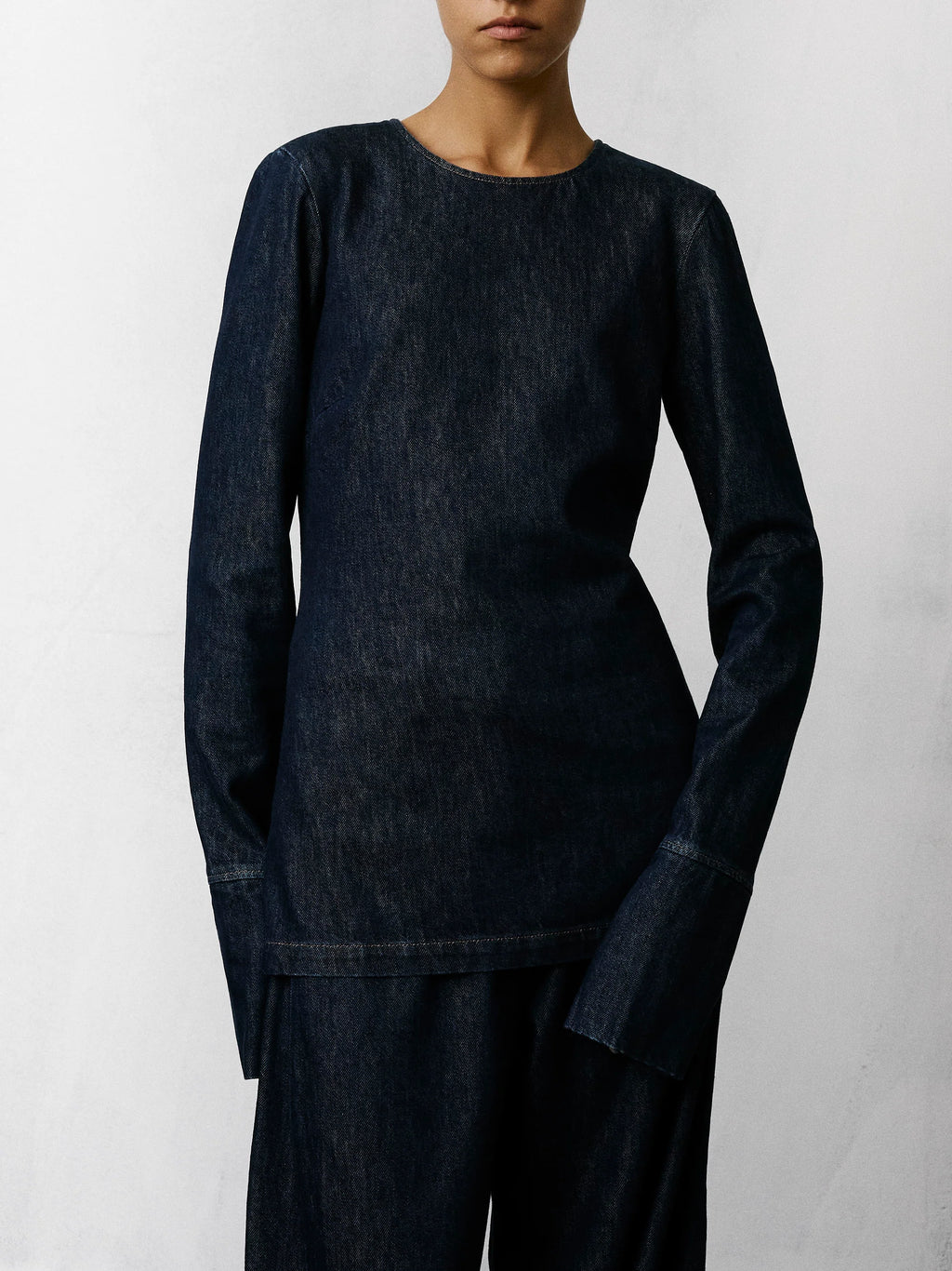 Top Elisa en denim - Bleu Marine