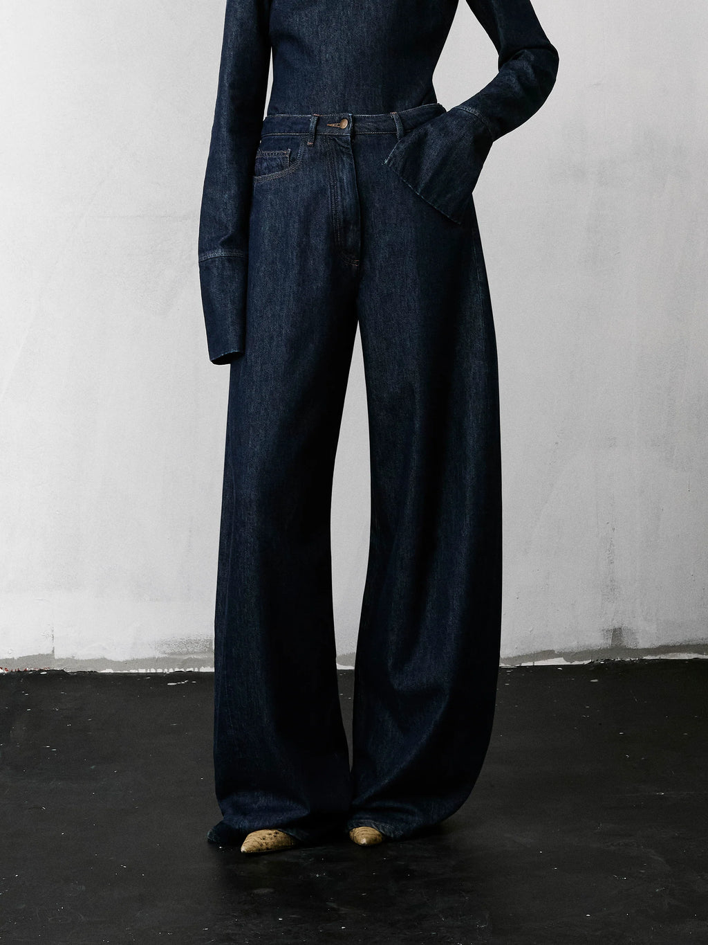 Jean Evie Wide Leg  - Bleu Marine