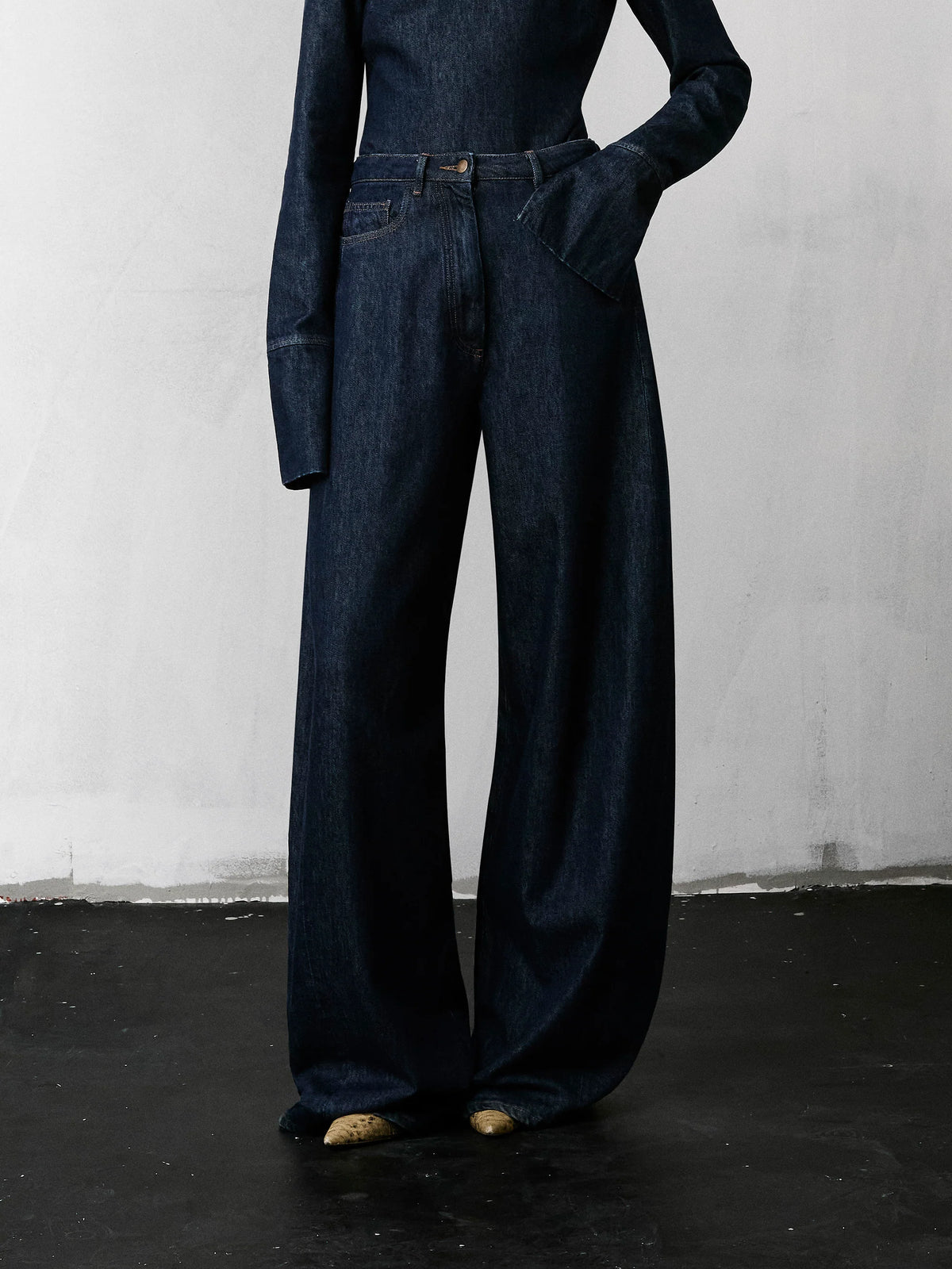 Jean Evie Wide Leg  - Bleu Marine