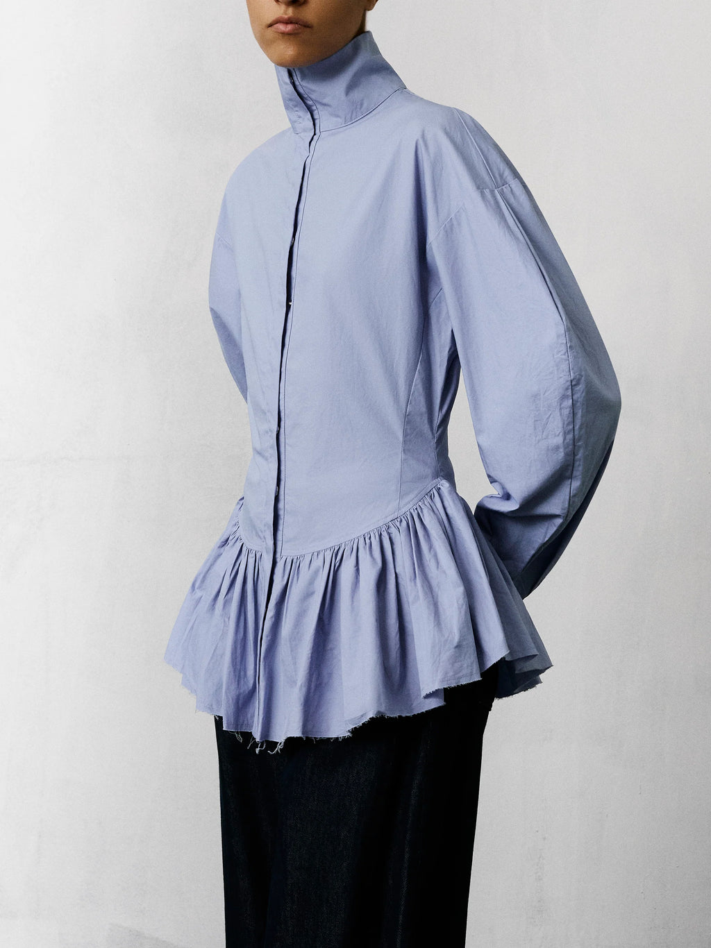 Camisa Elaine em Popelina de Algodão - Turquesa