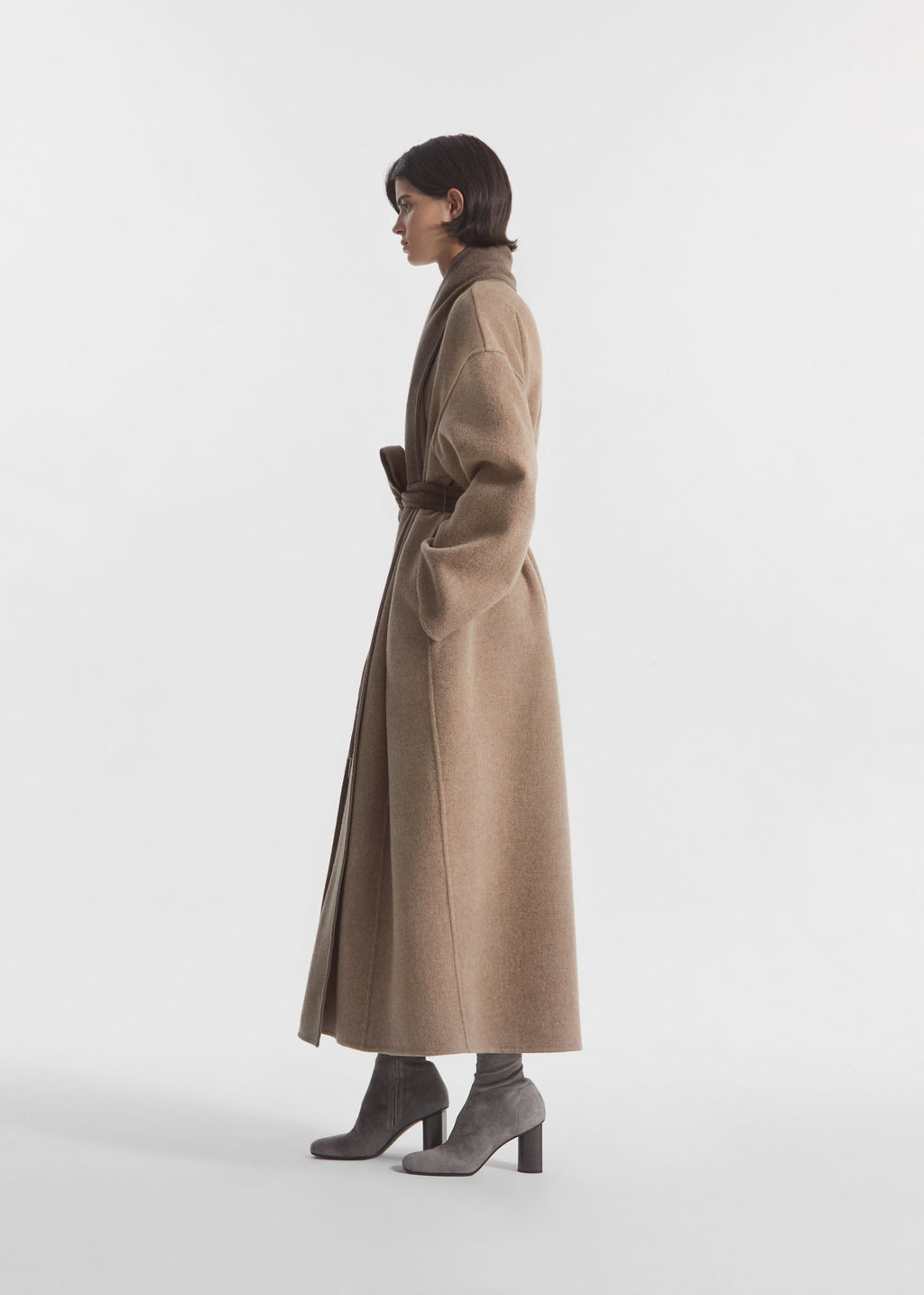 Manteau Scarf Neck Taupe - CO Collection