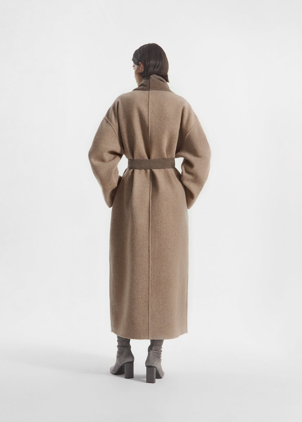 Manteau Scarf Neck Taupe - CO Collection