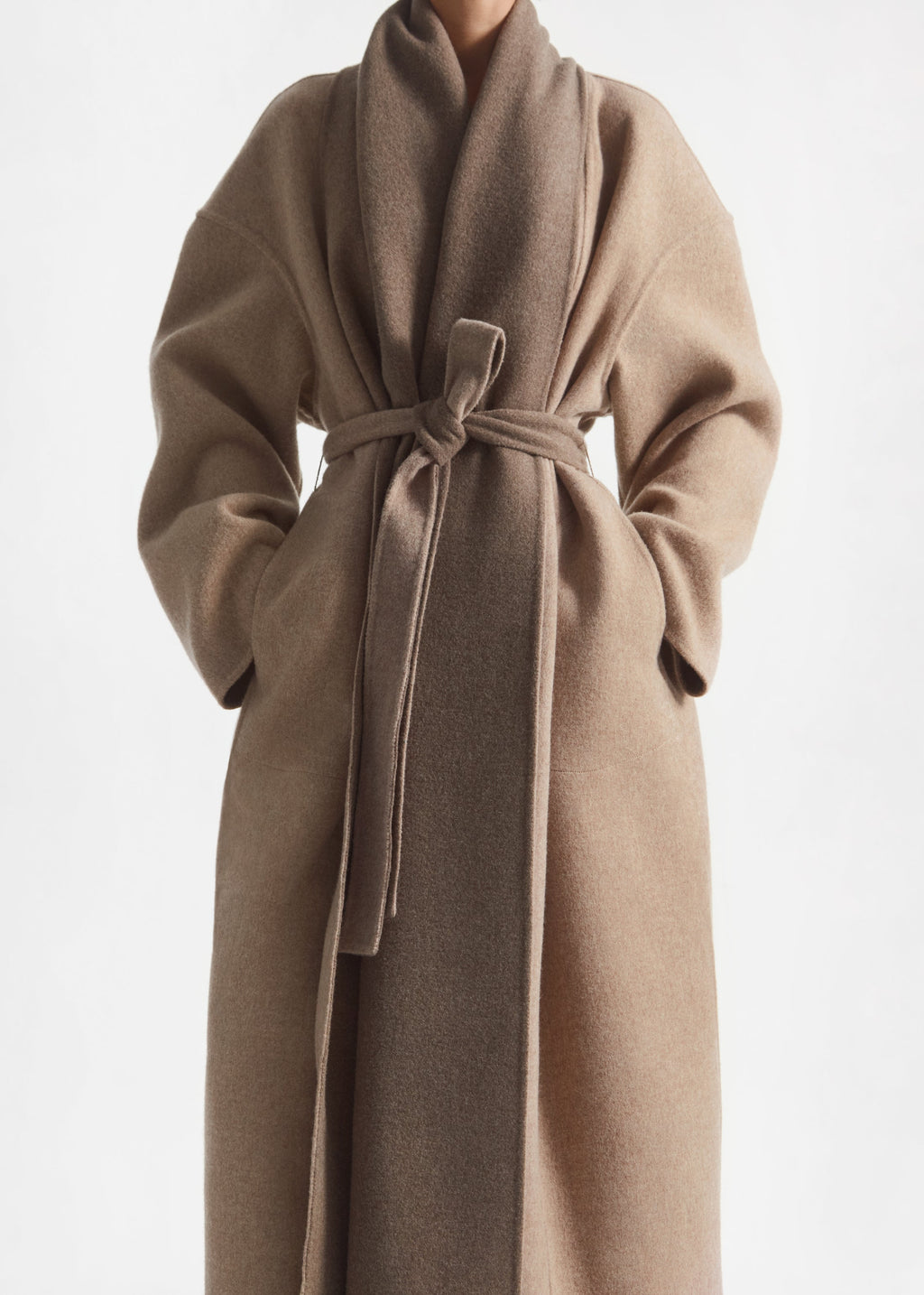 Manteau Scarf Neck Taupe - CO Collection