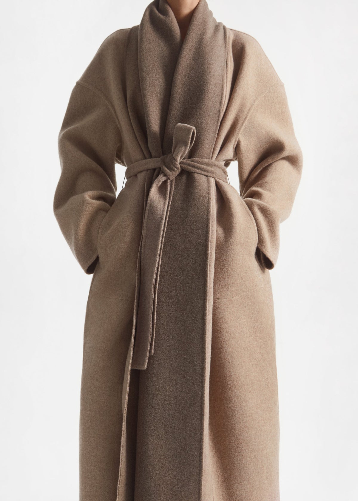 Manteau Scarf Neck Taupe - CO Collection