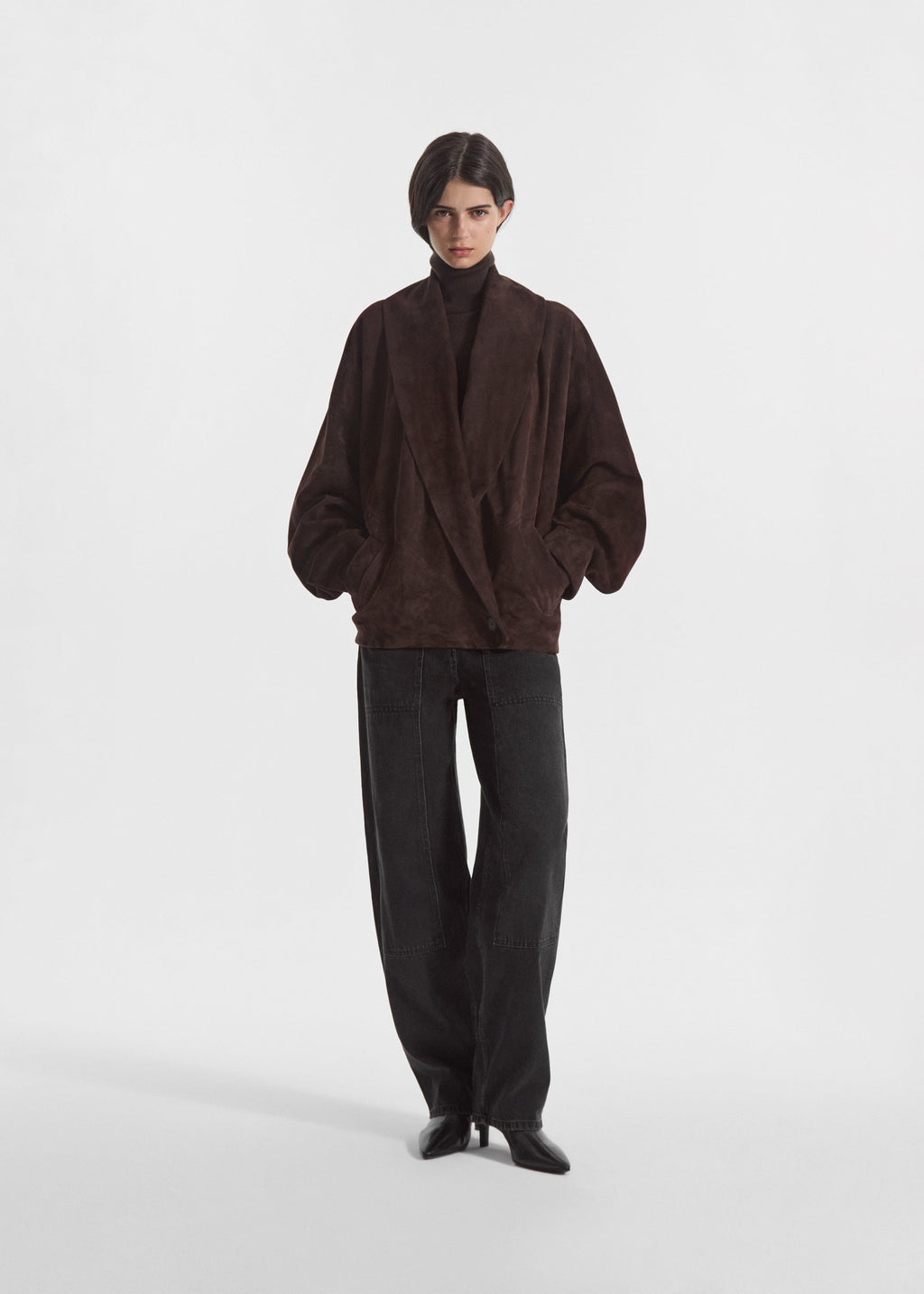 Veste Portefeuille en Daim Chocolat - CO Collection