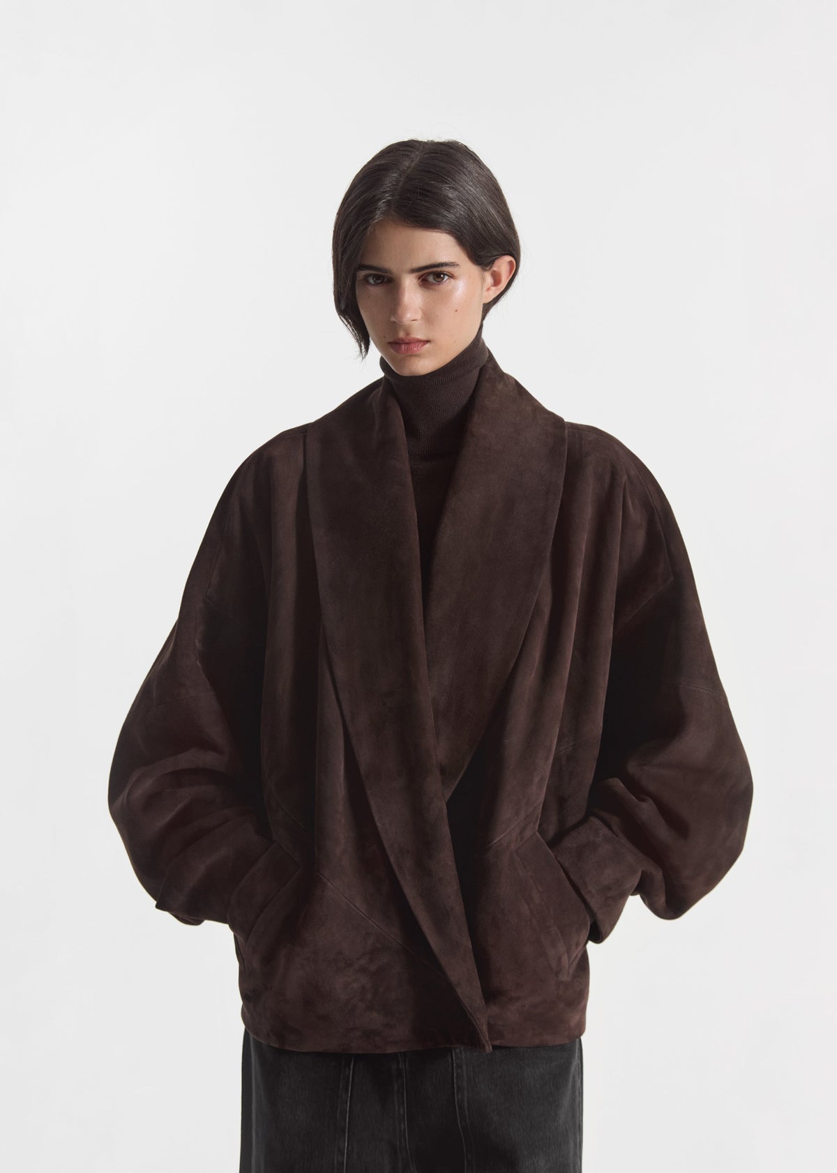 Veste Portefeuille en Daim Chocolat - CO Collection