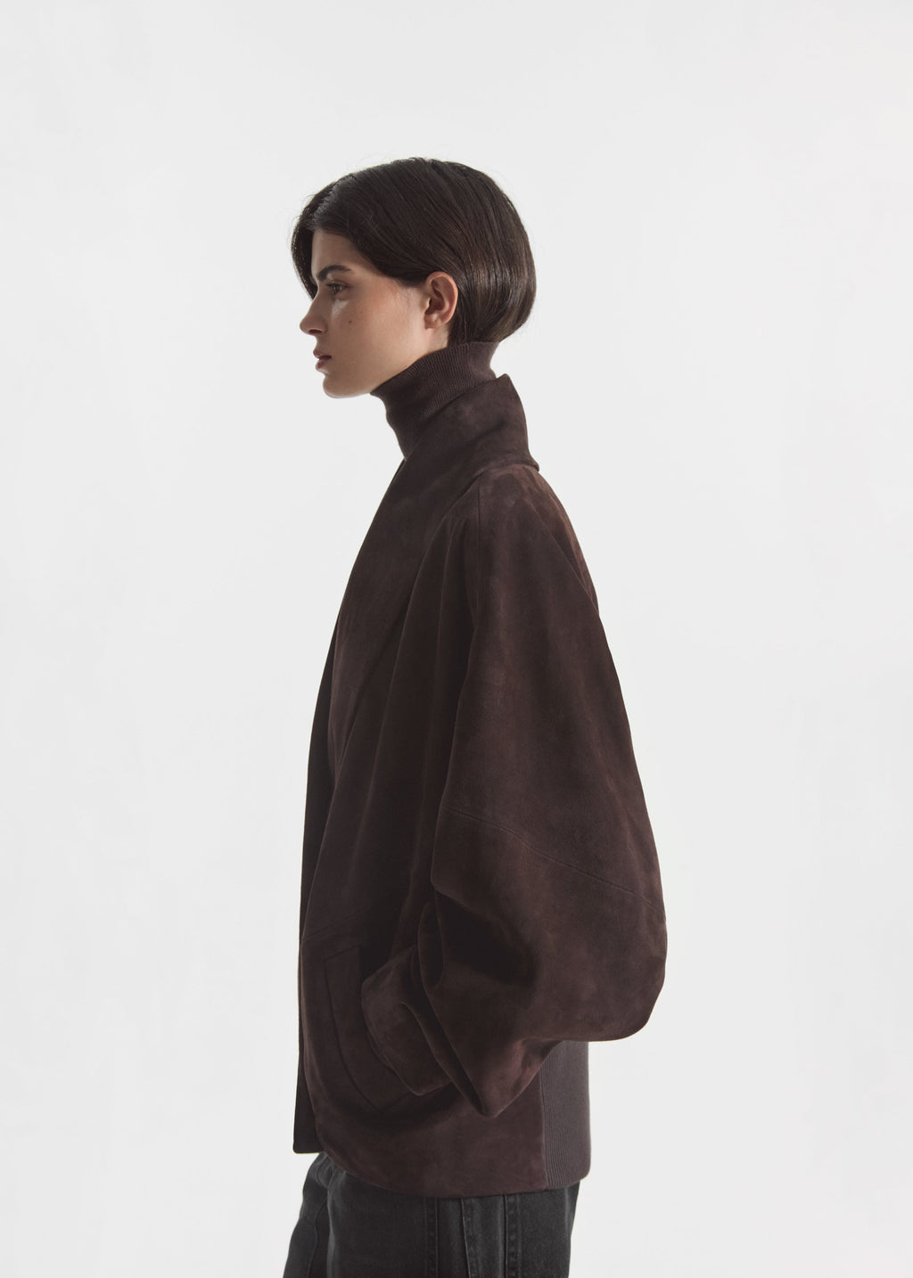 Veste Portefeuille en Daim Chocolat - CO Collection