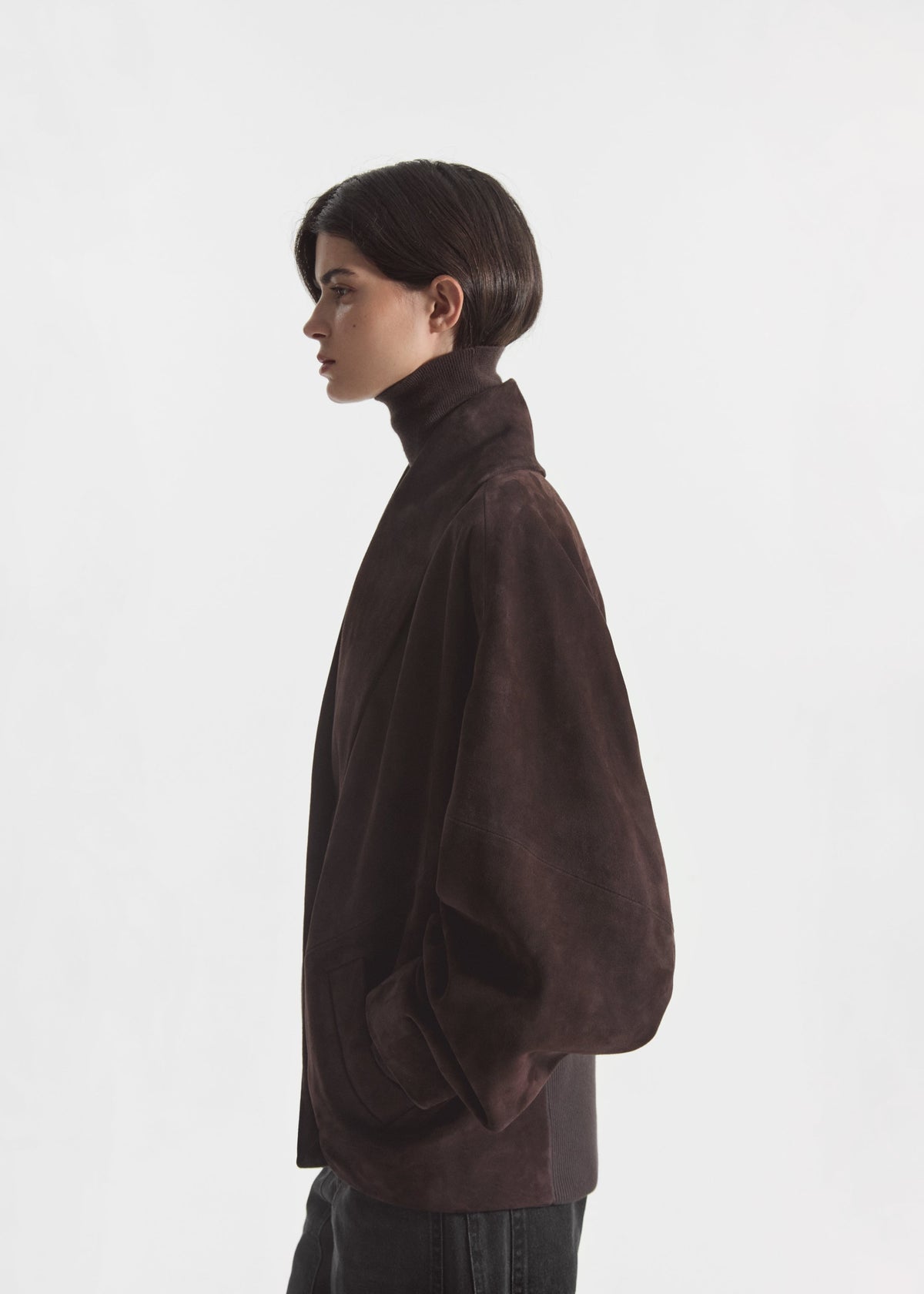 Veste Portefeuille en Daim Chocolat - CO Collection