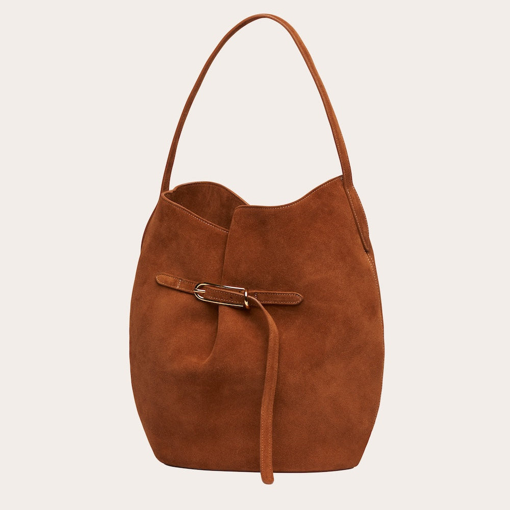 Sac Belted Bucket Large - Suede Saddle Brown
