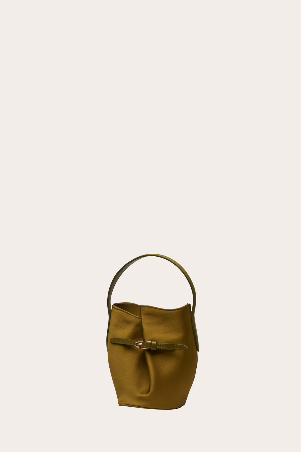 Sac Micro Belted Bucket - Satin Warm Green