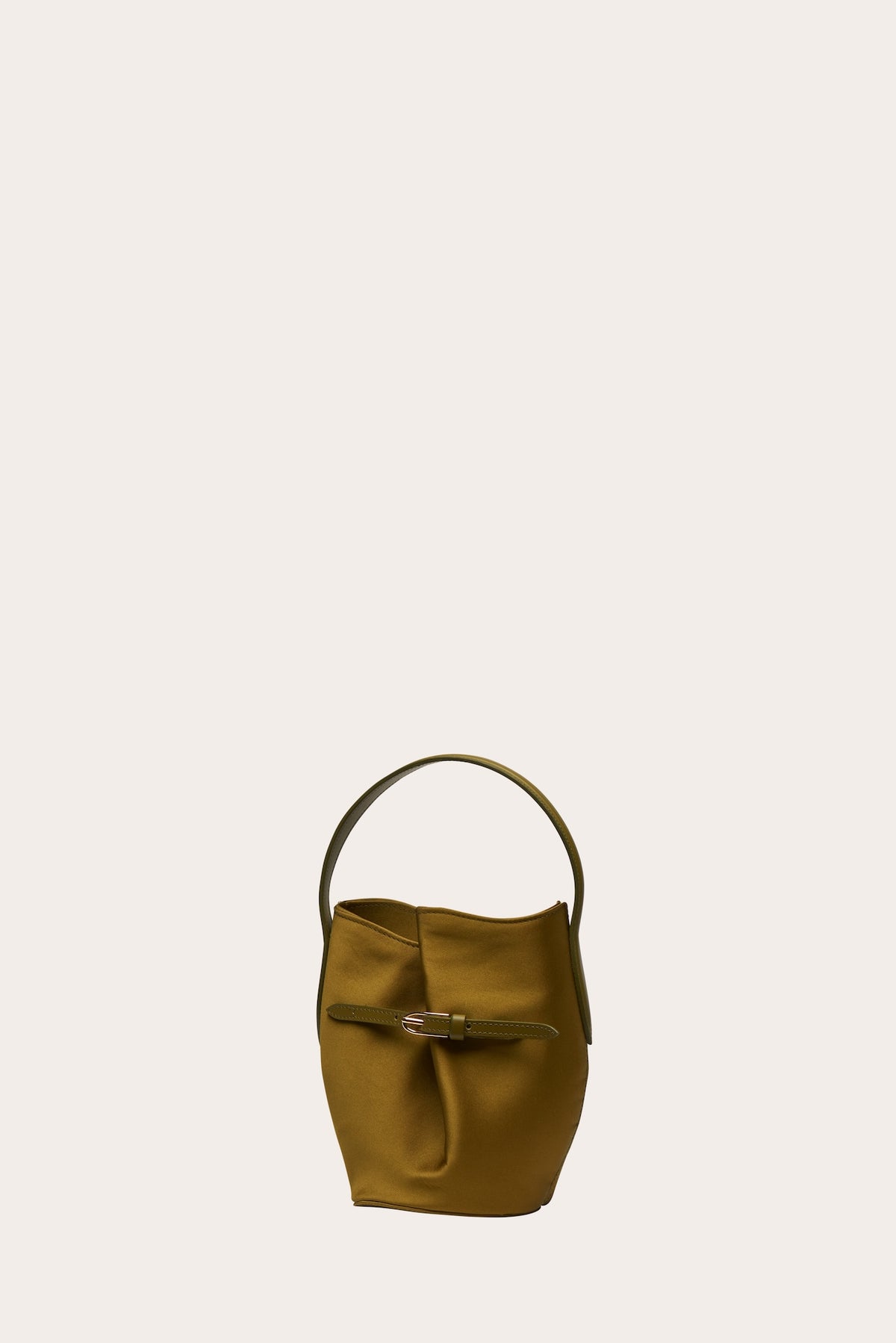 Sac Micro Belted Bucket - Satin Warm Green
