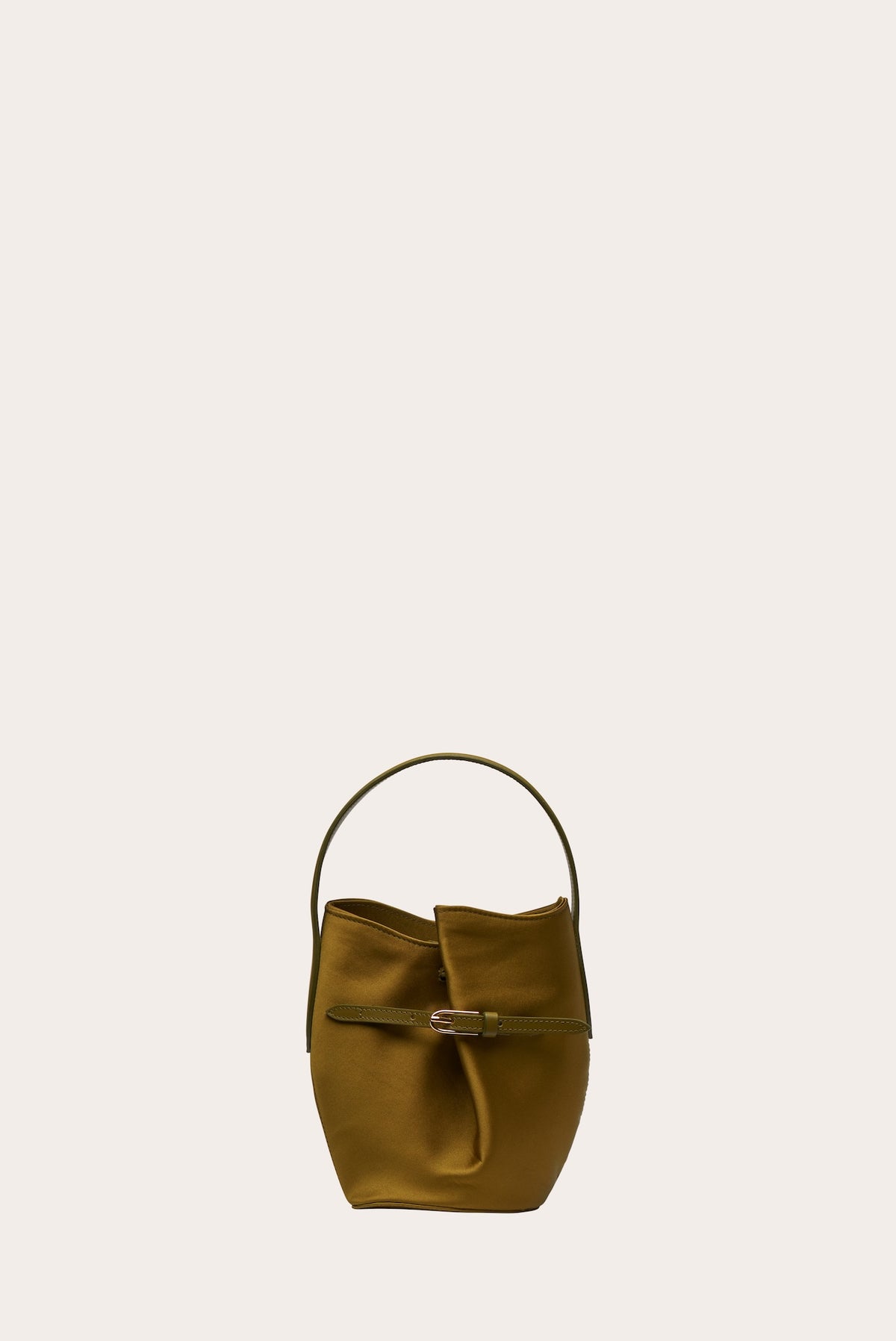 Sac Micro Belted Bucket - Satin Warm Green