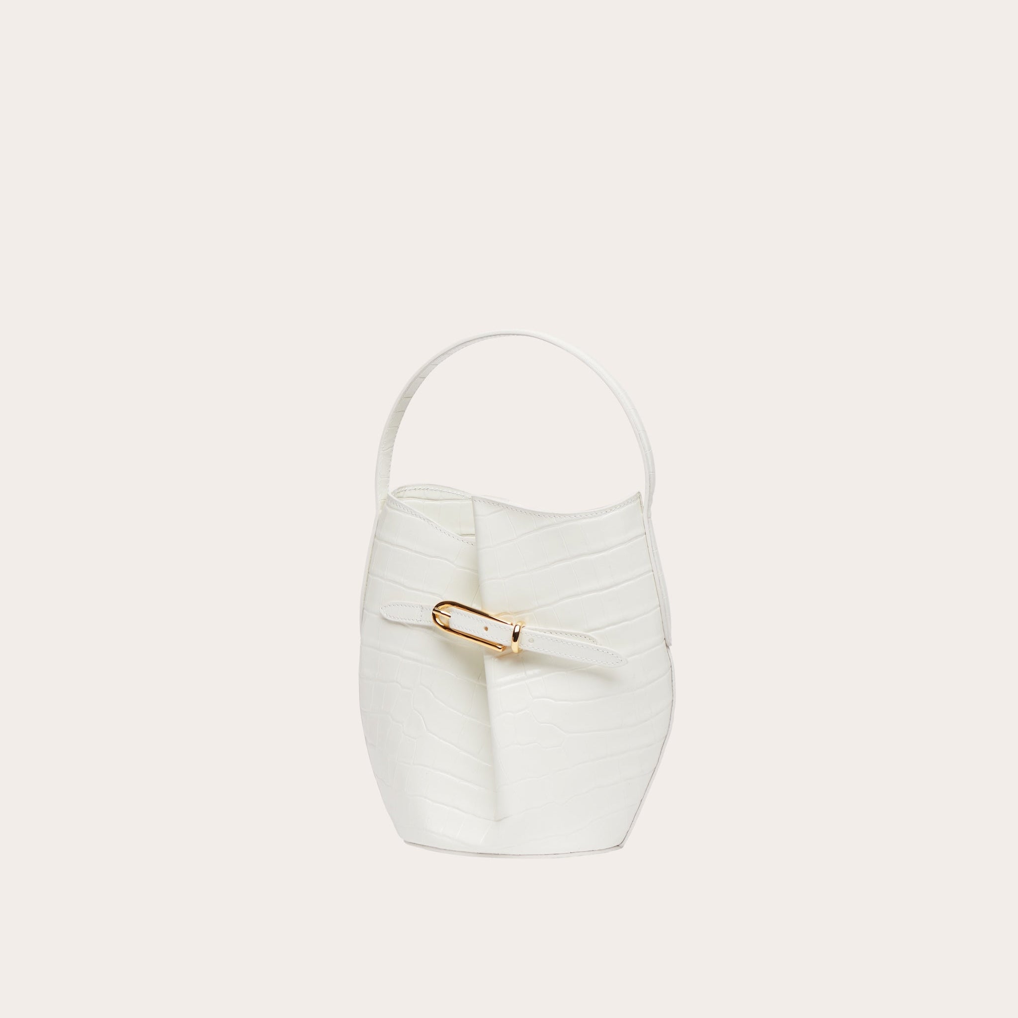 Sac Belted Bucket Mini - White Croco