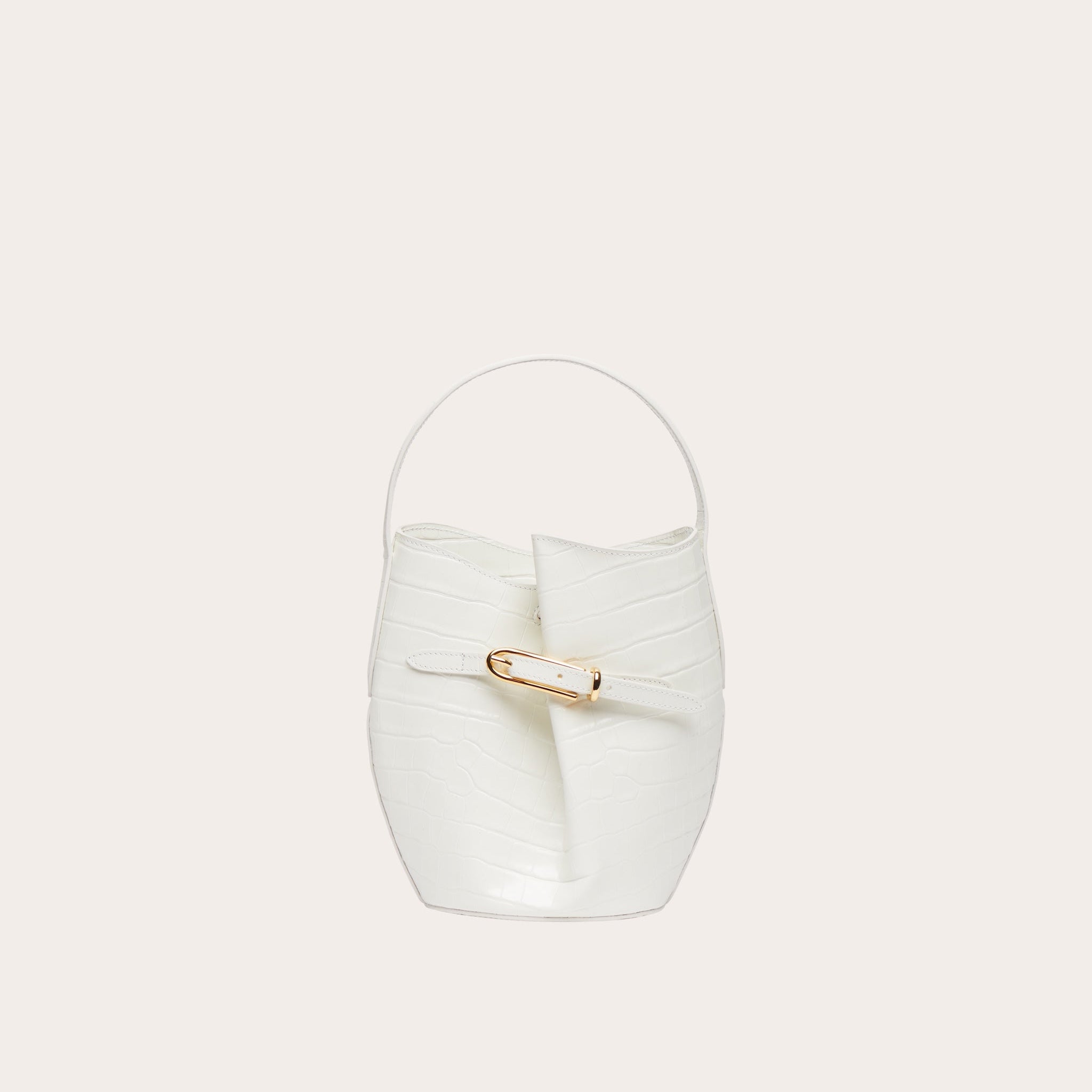 Sac Belted Bucket Mini - White Croco