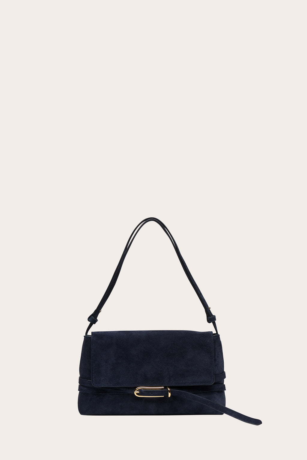 Sac Belted Shoulder — Navy Suede