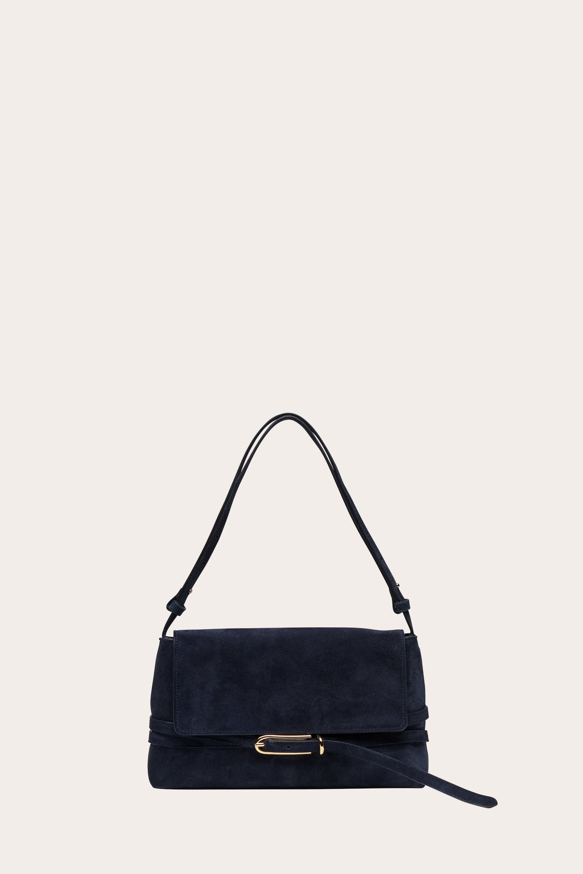 Sac Belted Shoulder — Navy Suede