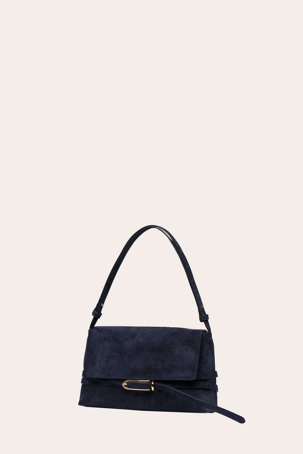 Sac Belted Shoulder — Navy Suede