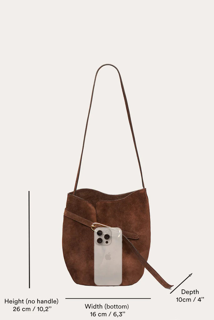 Sac Belted Bucket - Suede Dark Brown