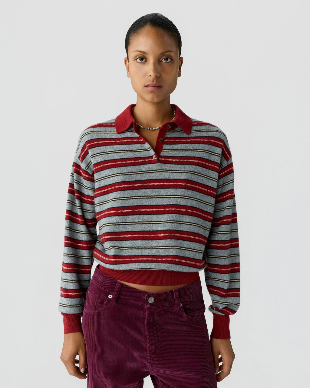 Polo Collegiate Stripe - Carmine Combo