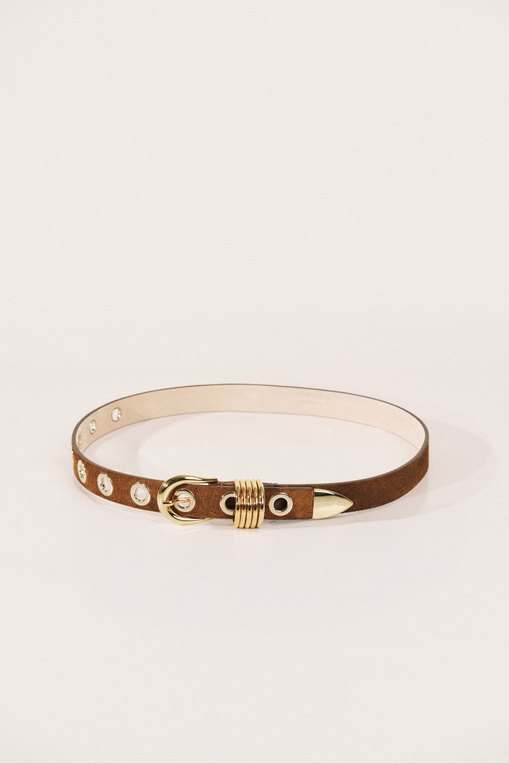 Ceinture Rivet Suede - Ochre Gold
