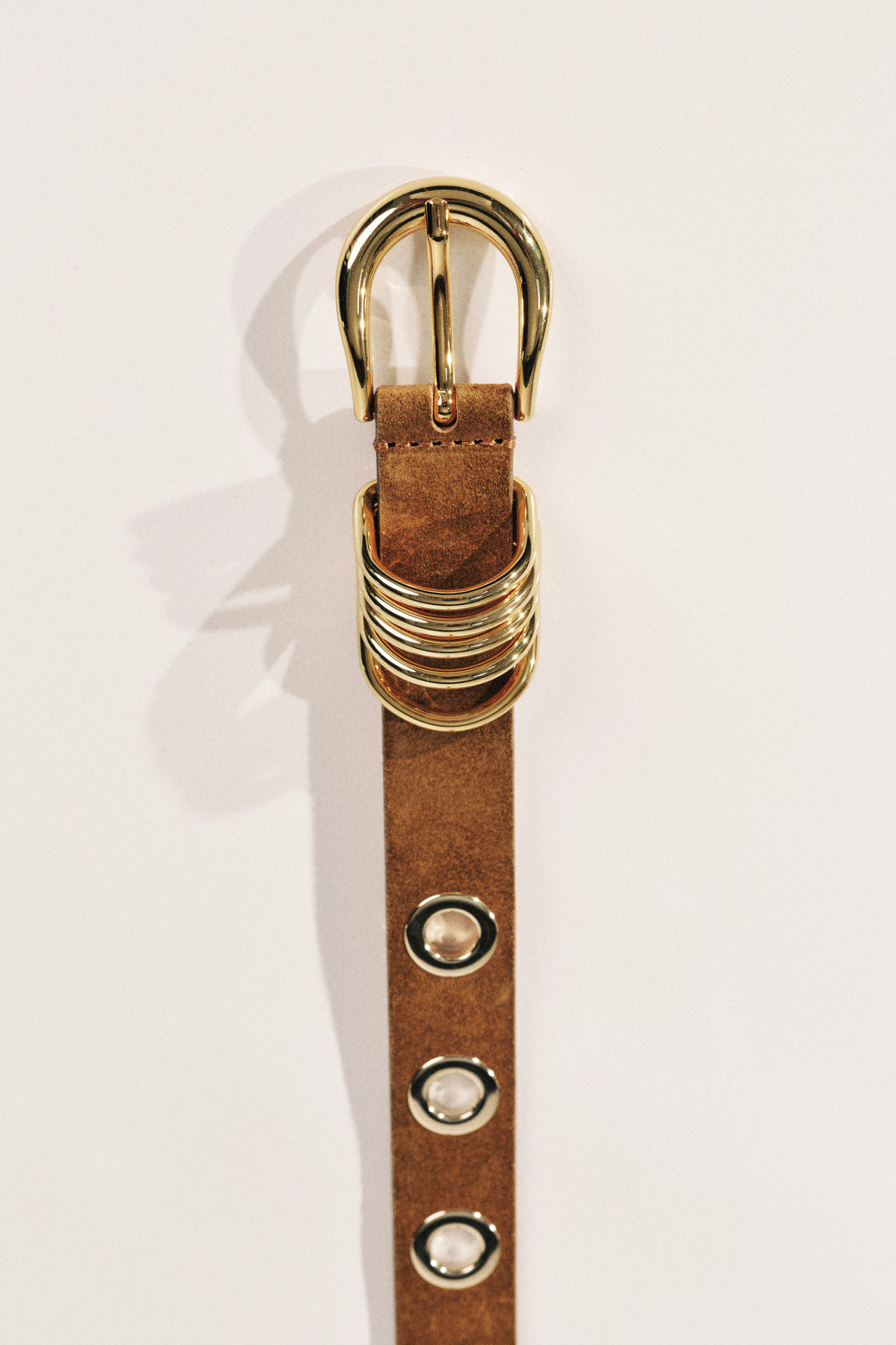Ceinture Rivet Suede - Ochre Gold