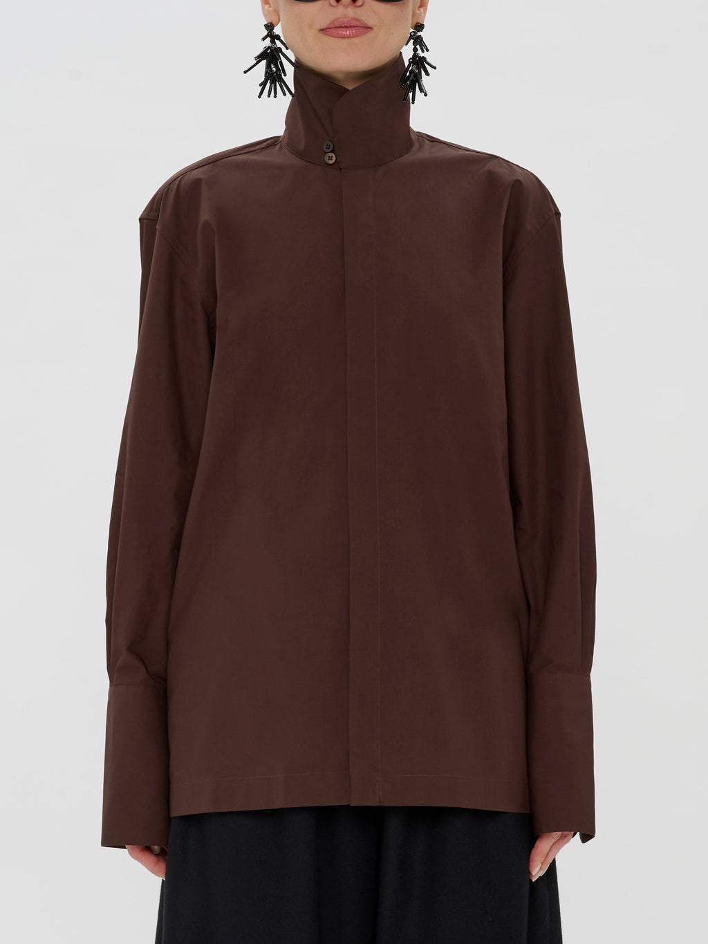Chemise Edith en Popeline de Coton - Brown