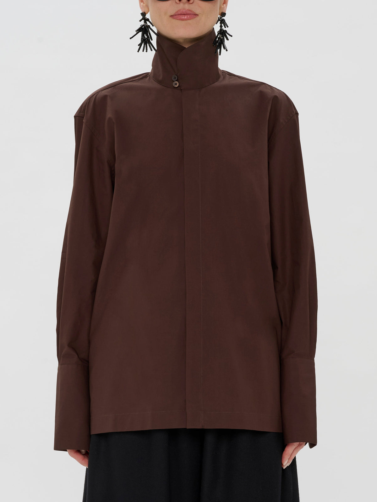 Chemise Edith en Popeline de Coton - Brown