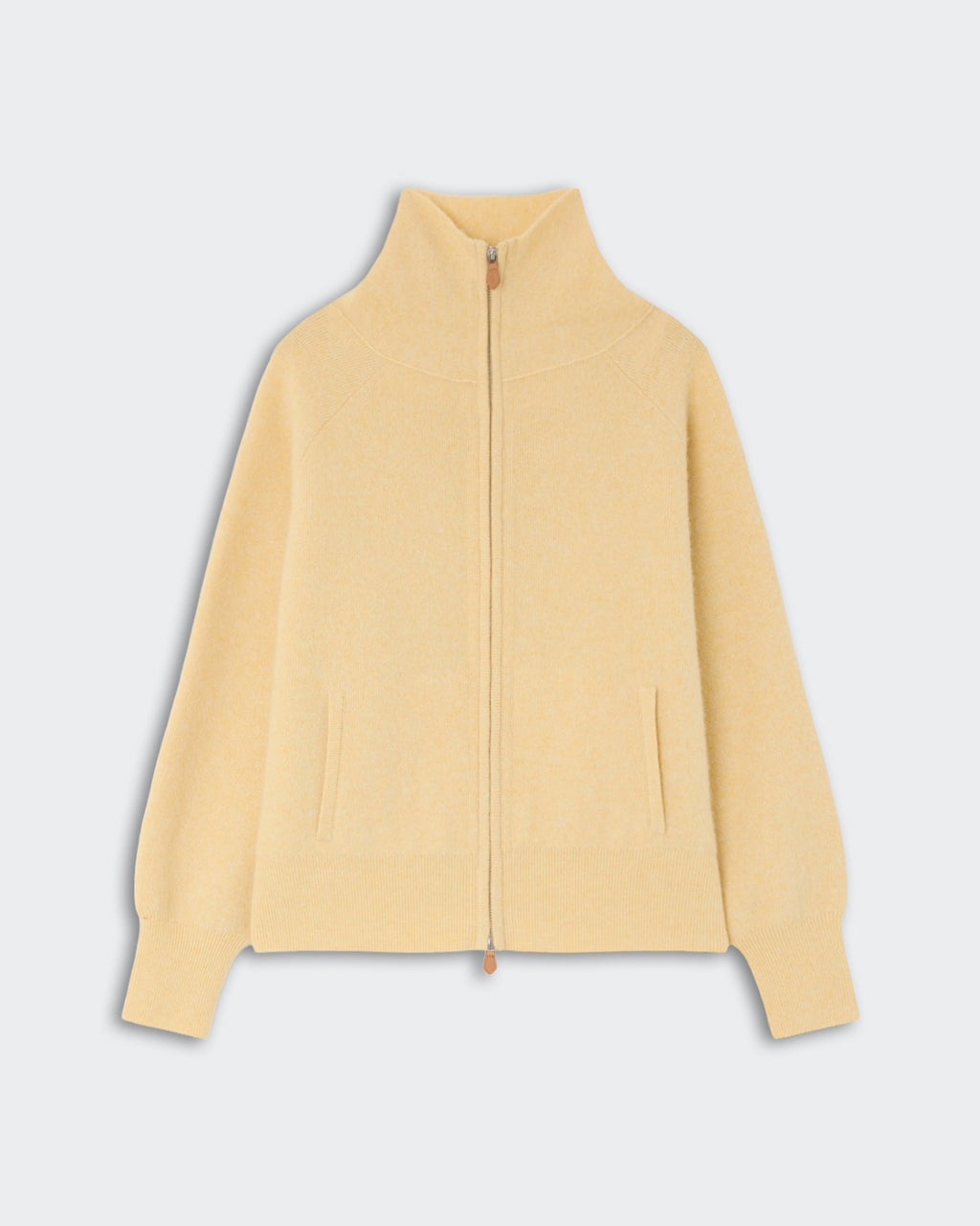 Chaqueta con cremallera de fieltro - Mantequilla
