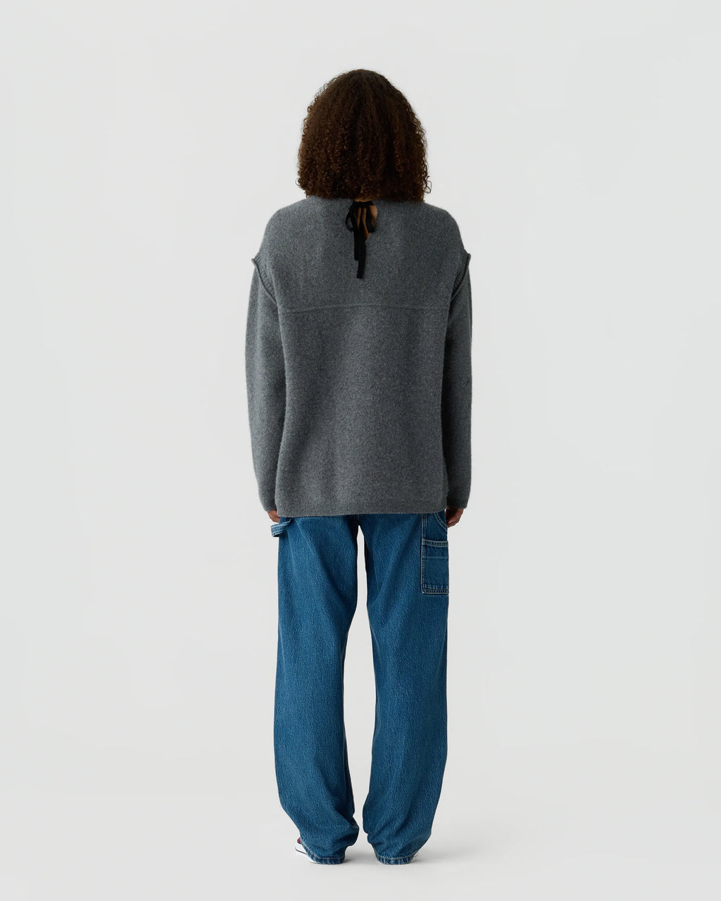 Felted Crewneck Sweater - Charcoal