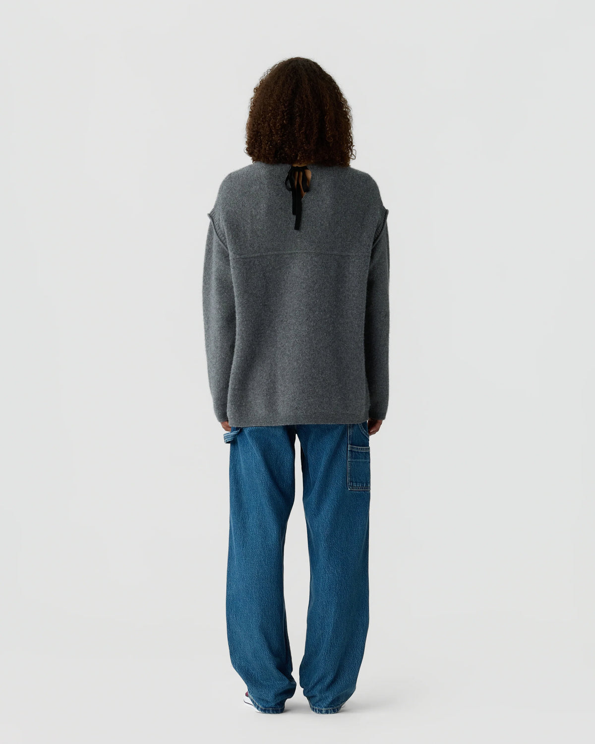 Felted Crewneck Sweater - Charcoal