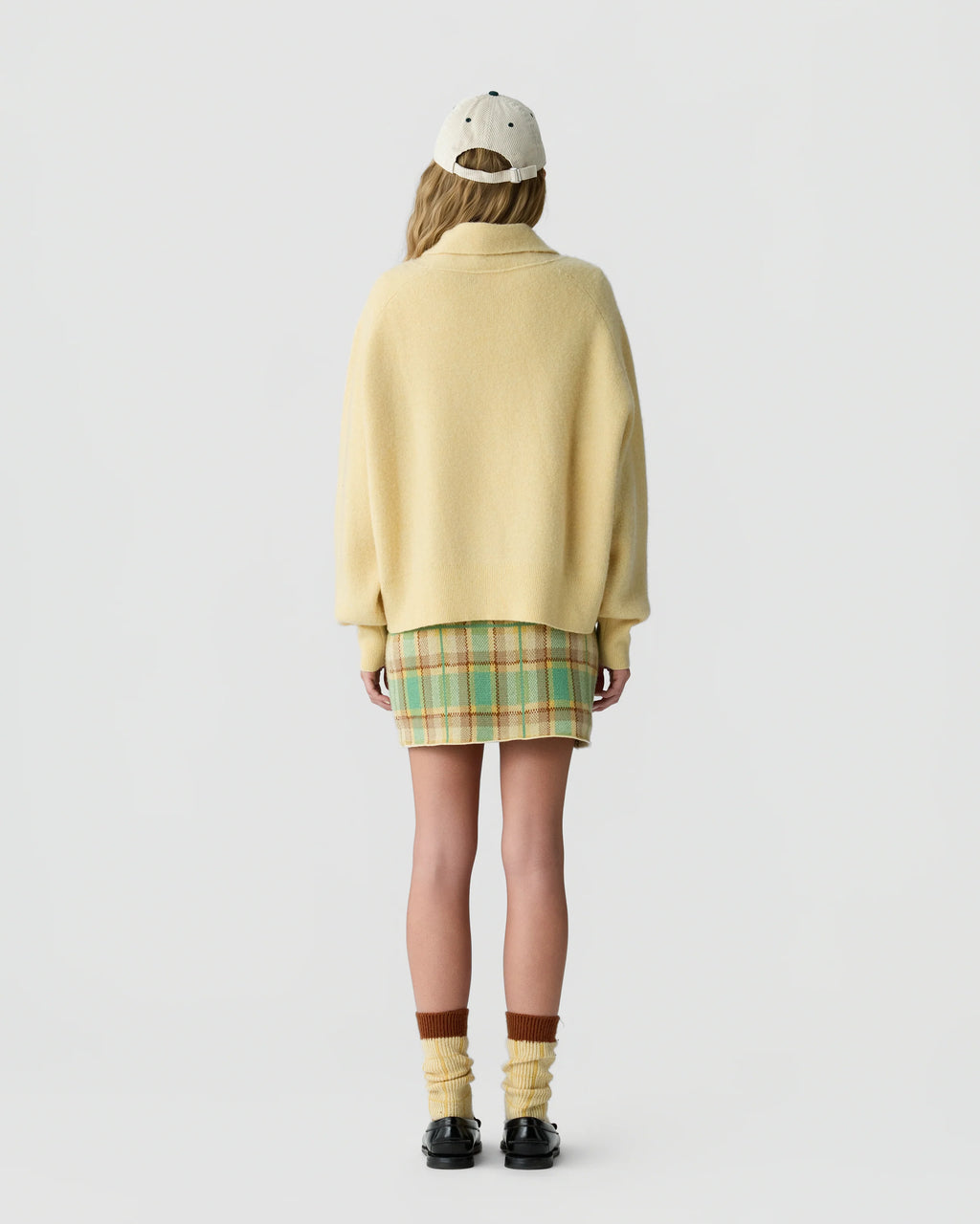 Chaqueta con cremallera de fieltro - Mantequilla