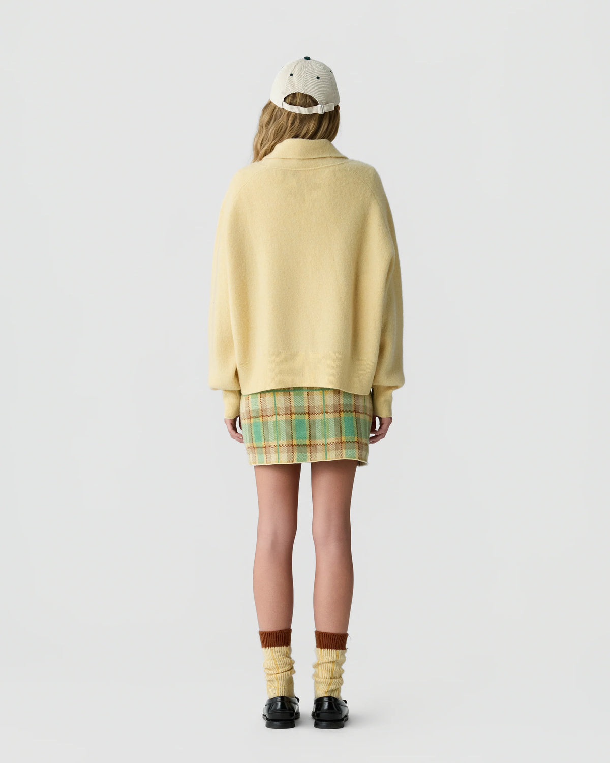 Chaqueta con cremallera de fieltro - Mantequilla