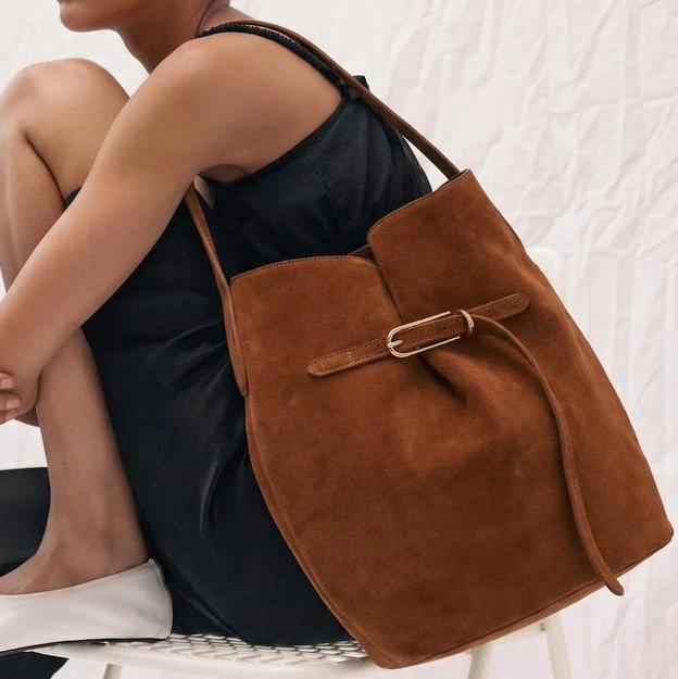 Sac Belted Bucket Large - Suede Saddle Brown
