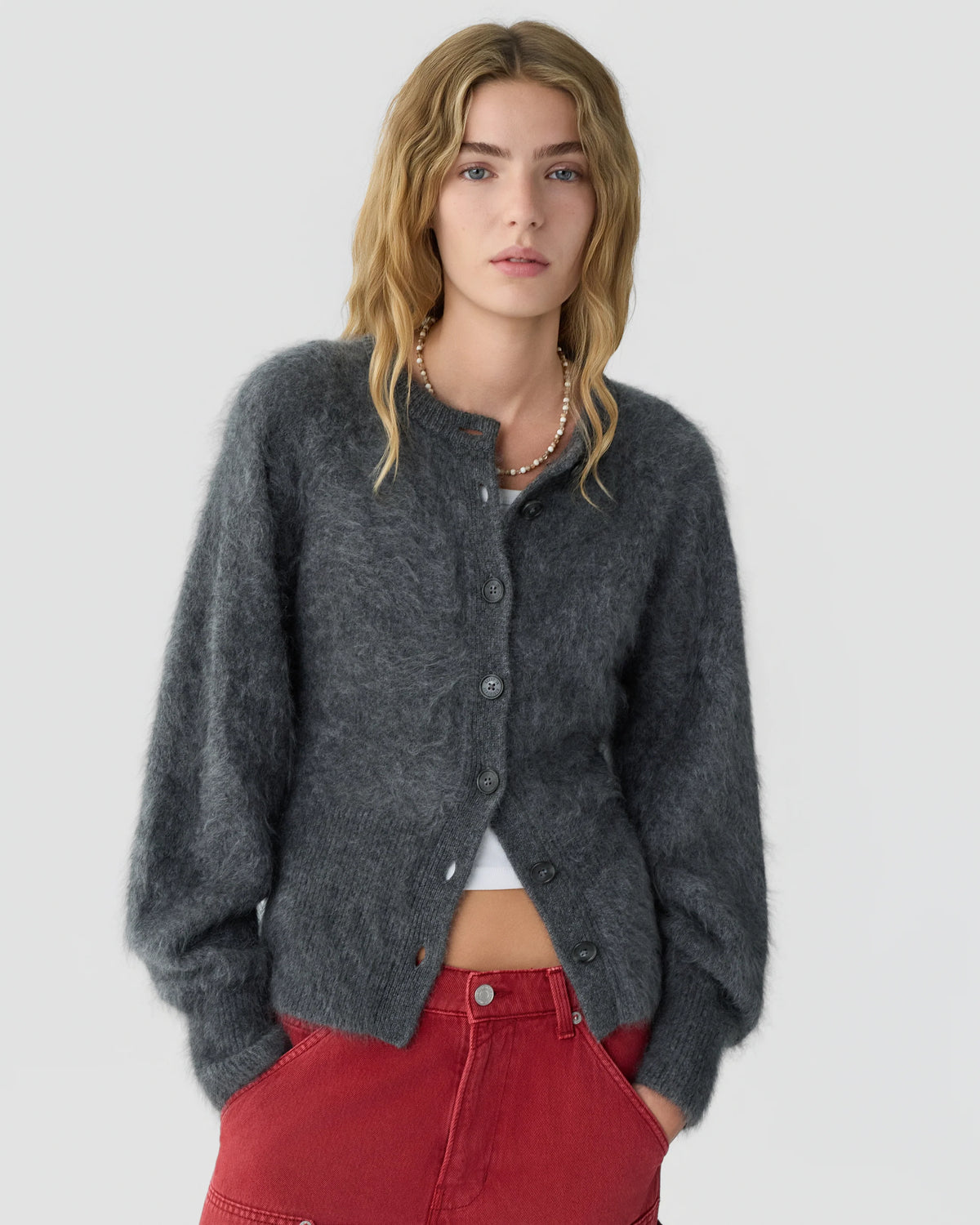 Cardigan Grizzly Sculpted - Carvão
